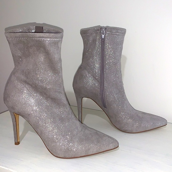 BP Braylee Fab Booties in Sparkling Faux Suede Fabric - Picture 1 of 12